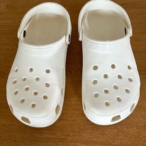 White Crocs.